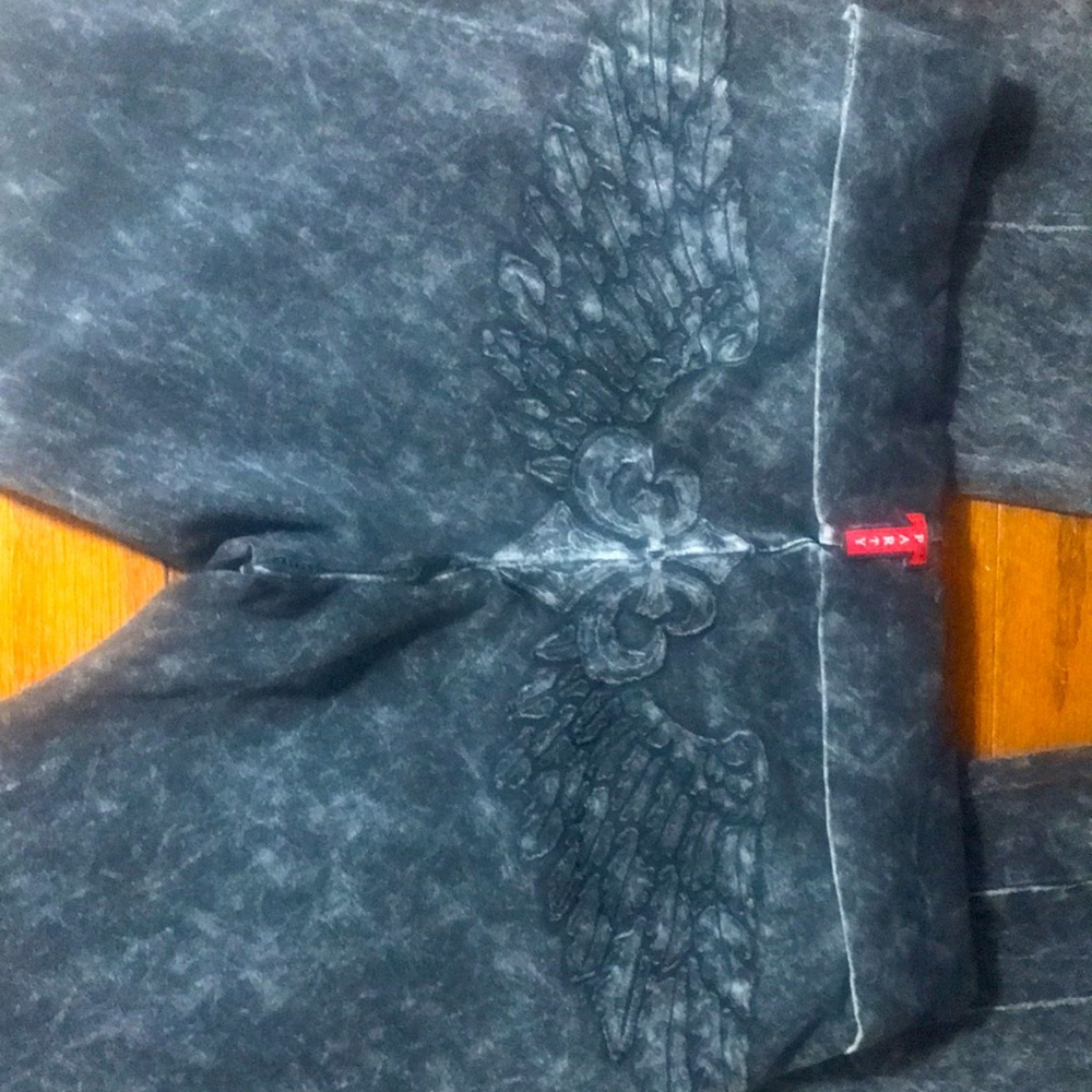 T Party Wings & fleur-de-lis Butt Mineral wash. fold down waist Awesome AF